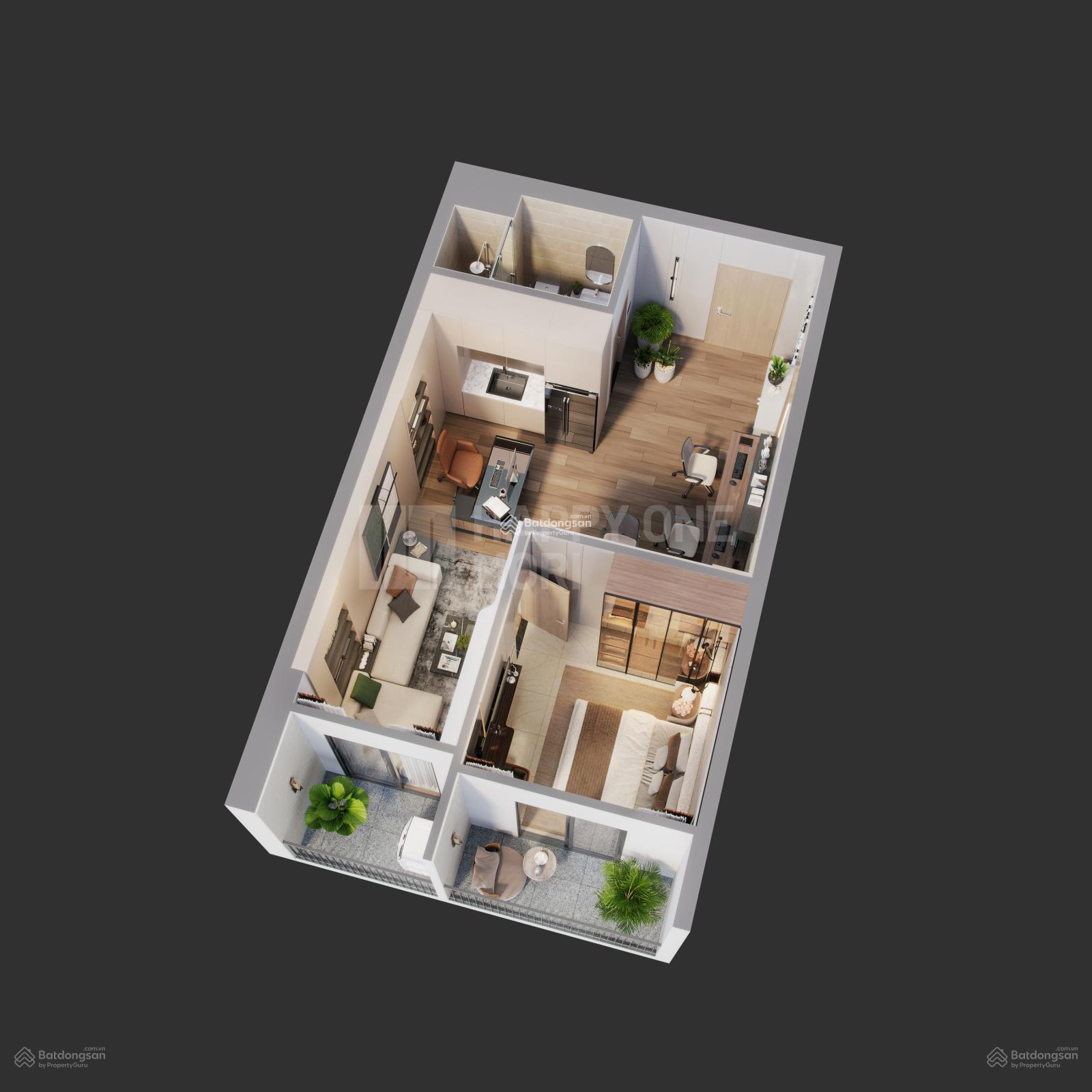 Căn hộ Happy One Mori 1PN 50.3m² giá 1.868 tỷ - View sân golf đẹp mắt!