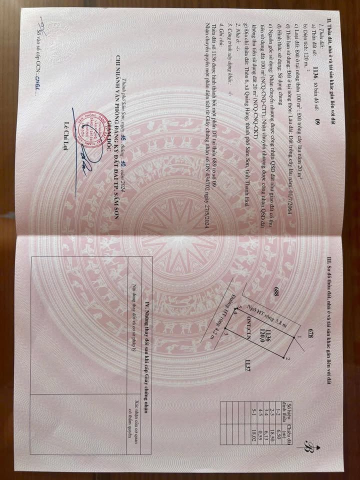 Đất nền phường Quảng Hùng, Sầm Sơn 120m² giá chỉ 900 triệu - Cơ hội đầu tư hấp dẫn!