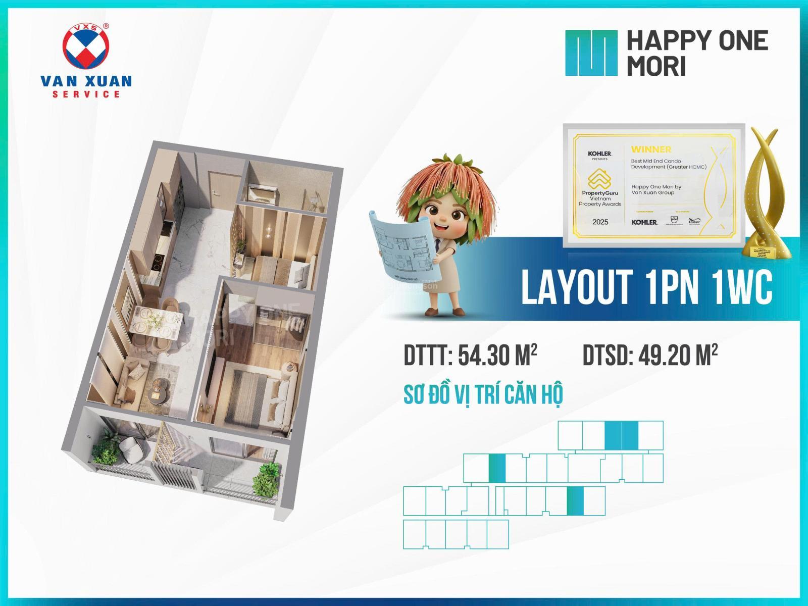Căn hộ Happy One Mori 66m² giá tốt - Sống chuẩn Nhật giữa lòng Thuận An!