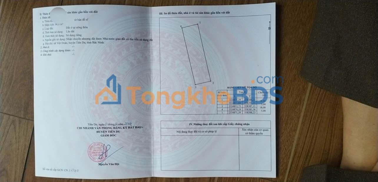 Đất nền 90m² dự án Liên ấp Việt Đoàn, Từ Sơn, Bắc Ninh - Sổ hồng sẵn, giá 3 tỷ