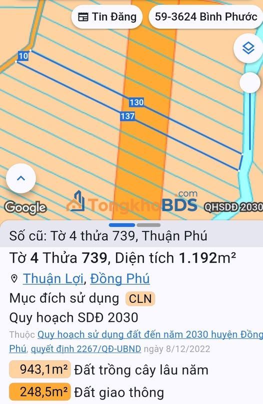 Đất nền Thuận Phú Đồng Phú 1300m² tiềm năng tăng giá