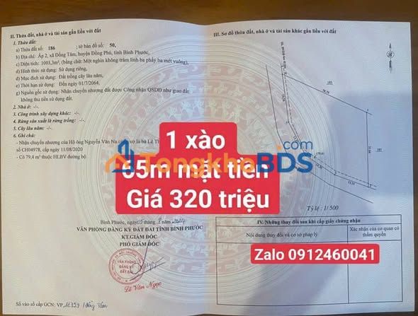 Đất nền Đồng Tâm Đồng Phú 1080m² - Tiềm năng tăng giá