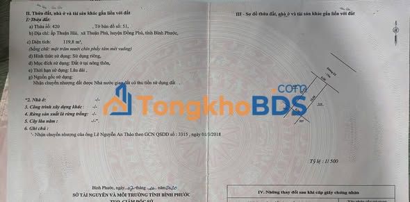 Đất thổ cư Thuận Phú 114m² 750 triệu - Xây dựng tự do