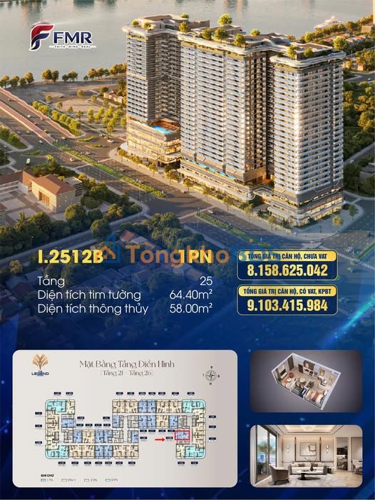 Căn hộ The Legend Danang 58m² Sơn Trà - View đẹp