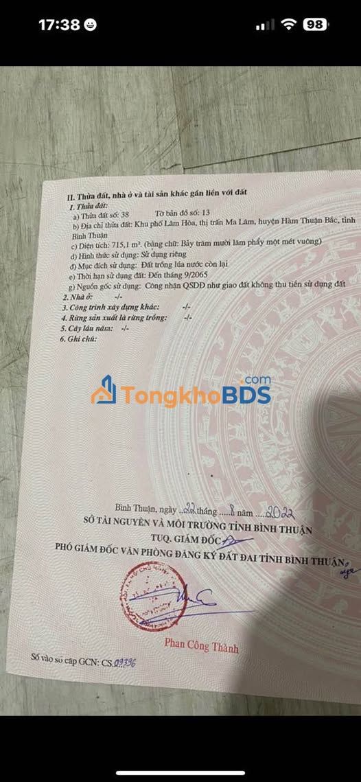 Đất vườn Ma Lâm 715m² giá 350 triệu - Tiềm năng tăng giá