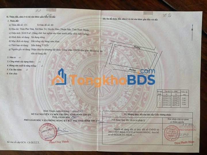 Đất vườn Hàm Trí 2520m² giá 700 triệu - Giá đầu tư tốt