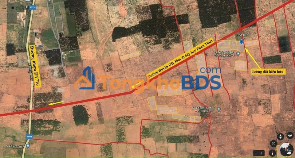 Đất nền mặt tiền liên huyện Hòa Thắng 1.35ha - Tiềm năng tăng giá