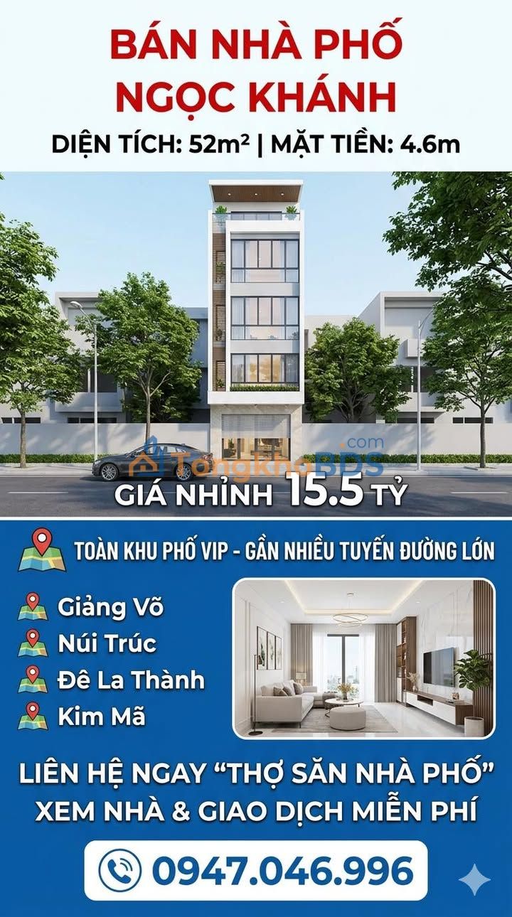 Nhà 6 tầng Ngọc Khánh Ba Đình 52m² - Sẵn sàng ở ngay