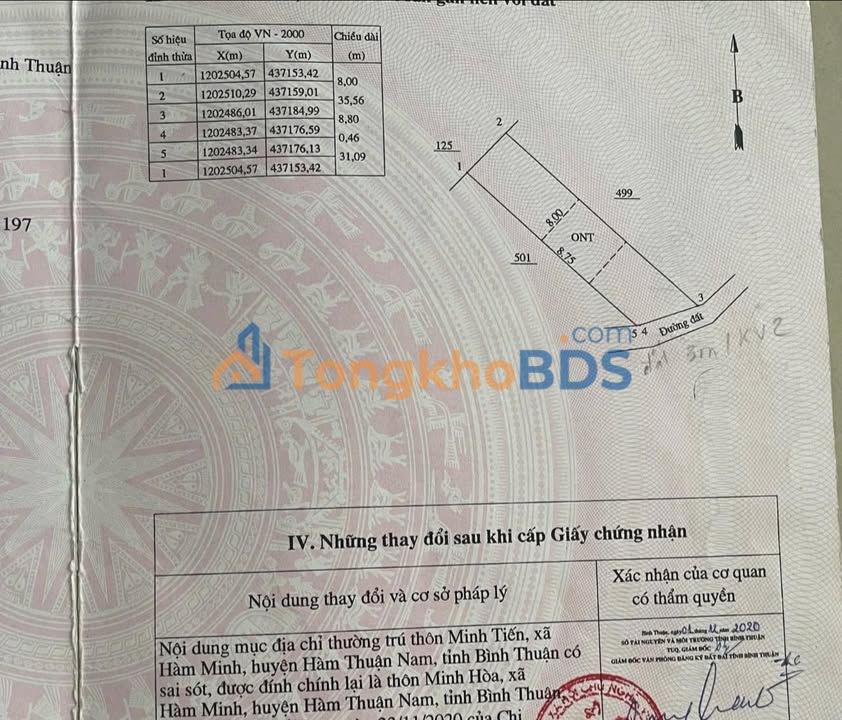 Đất nền Hàm Minh Bình Thuận 276m² - Đường to ô tô