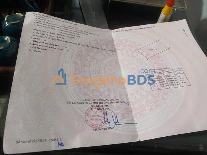 Đất thổ cư Nhật Tựu Hà Nam 86m² - Đất thổ cư 100%