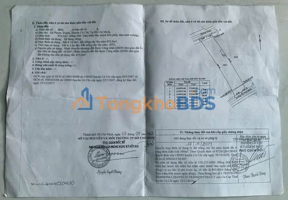 Đất nền Phước Thạnh Củ Chi 875m² – Pháp lý rõ ràng