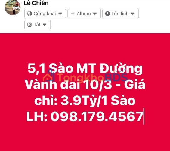 Đất vườn Vành đai 10/3 1836m² - Giá đầu tư tốt