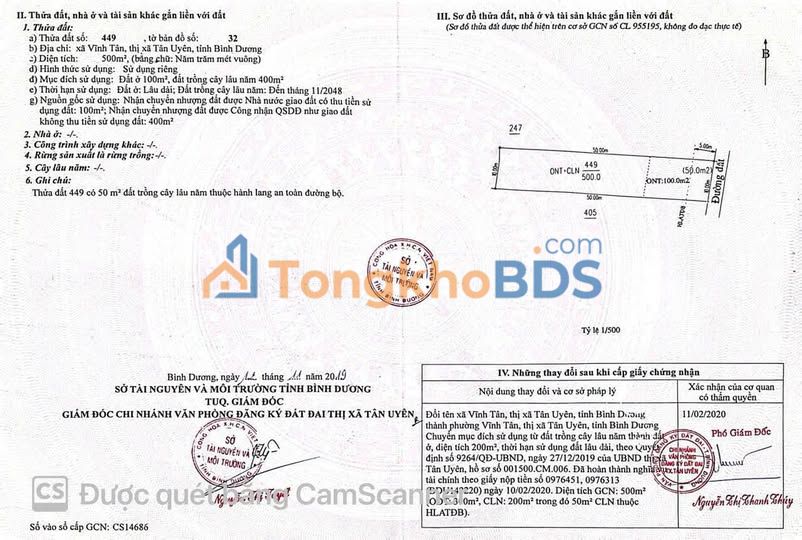 Đất nền Vĩnh Tân Tân Uyên 500m² - Tiềm năng tăng giá