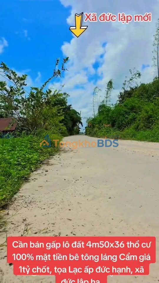 Đất thổ cư Đức Hòa 162m² giá 980 triệu - Pháp lý rõ ràng