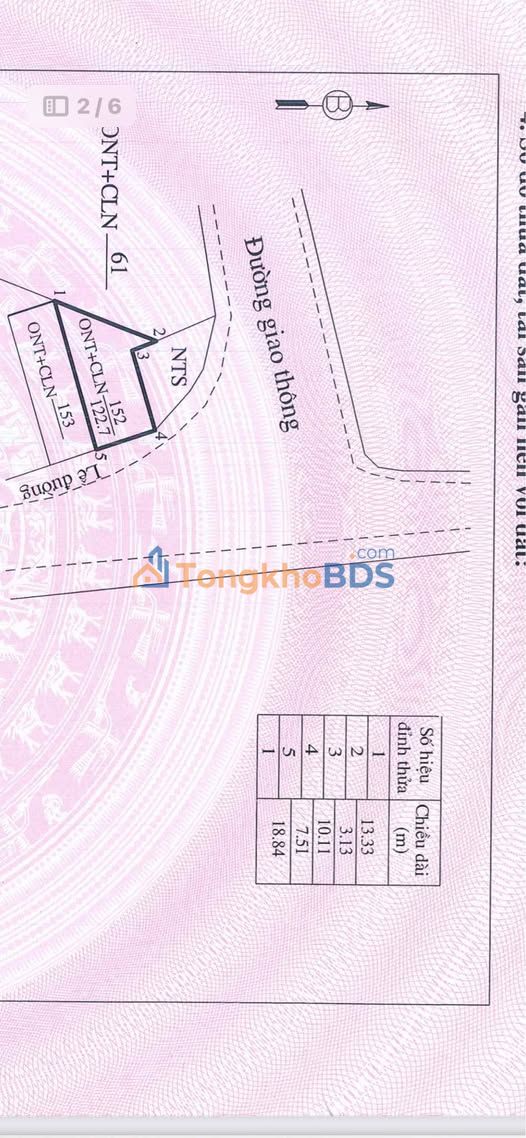 Đất nền Khu 1 Trung Giáp 122m² - Đường to ô tô