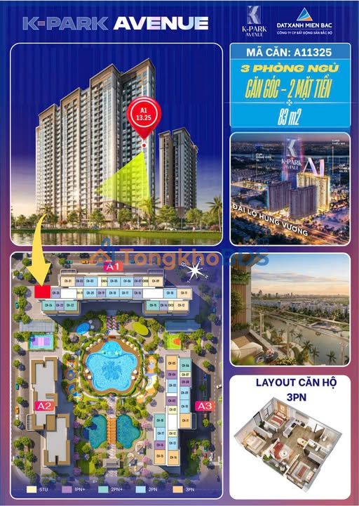 Căn hộ góc K-Park Định Công 83m² - View nội khu