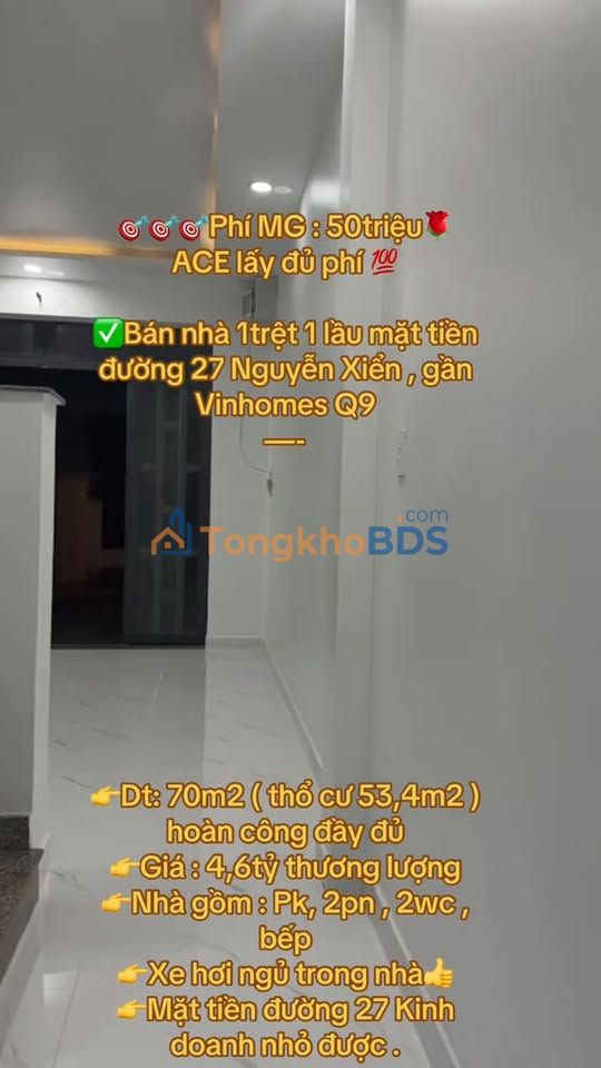 Nhà mặt tiền đường 27 Thủ Đức 70m² - Ô tô vào nhà