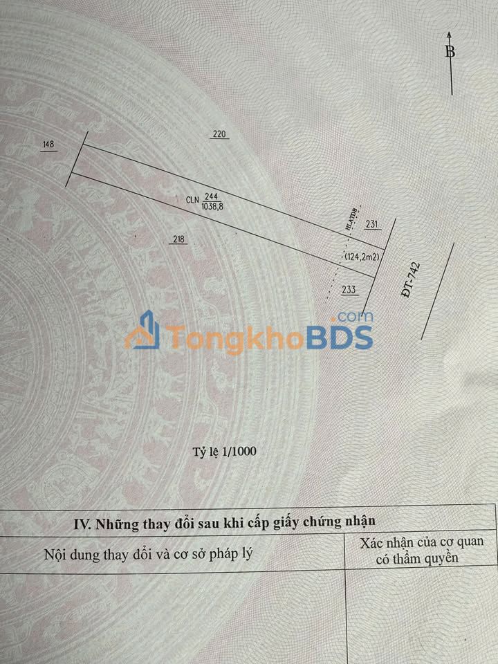 Đất nền mặt tiền ĐT 742 Vĩnh Tân 360m² - Đường to ô tô