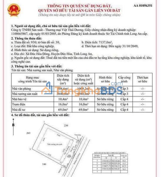 Kho xưởng KCN Đức Hòa Đông Long An 7137m² - Diện tích lớn