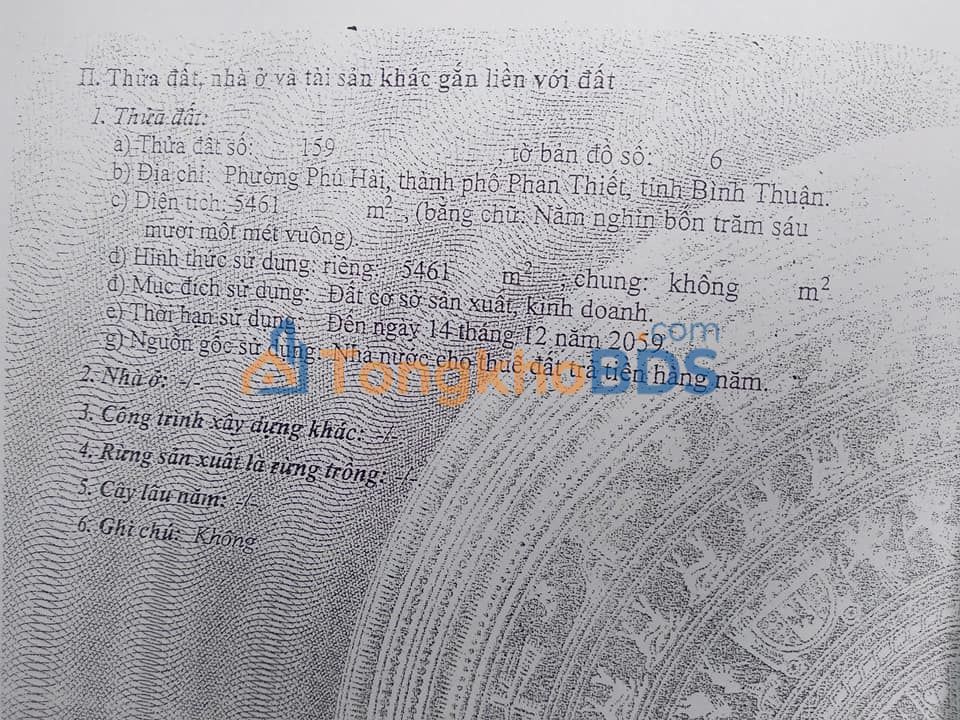 Đất nền Phú Hài Phan Thiết 5461m² - Tiềm năng tăng giá