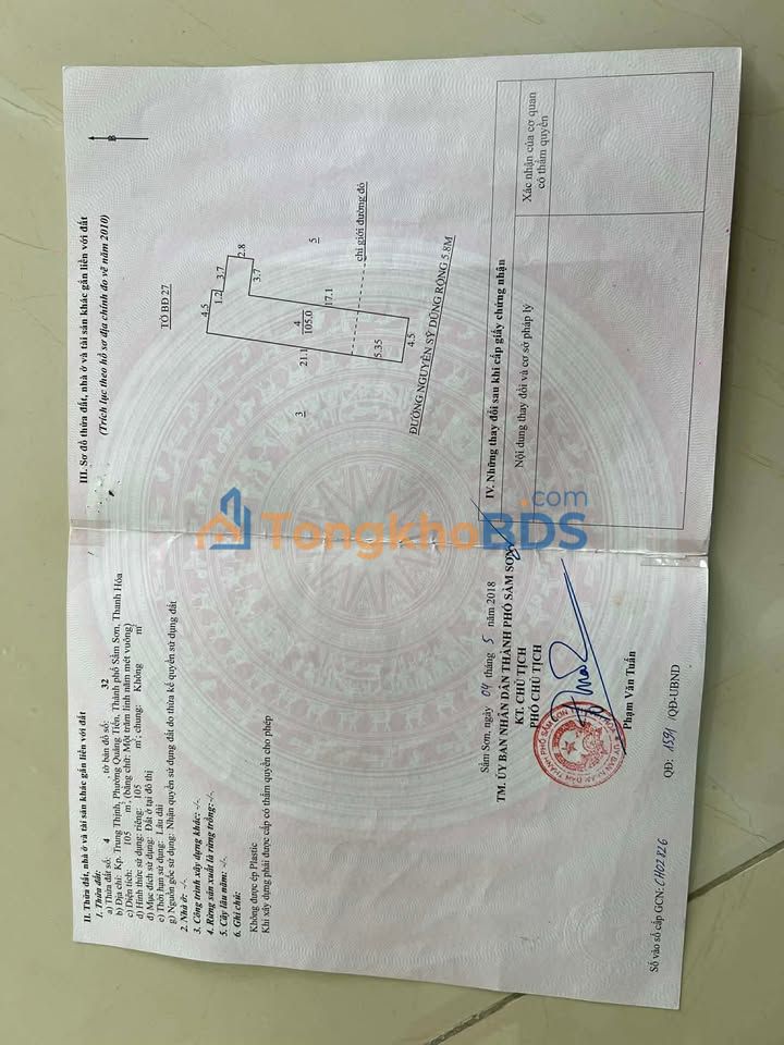 Nhà 2 tầng Nguyễn Sỹ Dũng Sầm Sơn 105m² - Sẵn sàng ở ngay