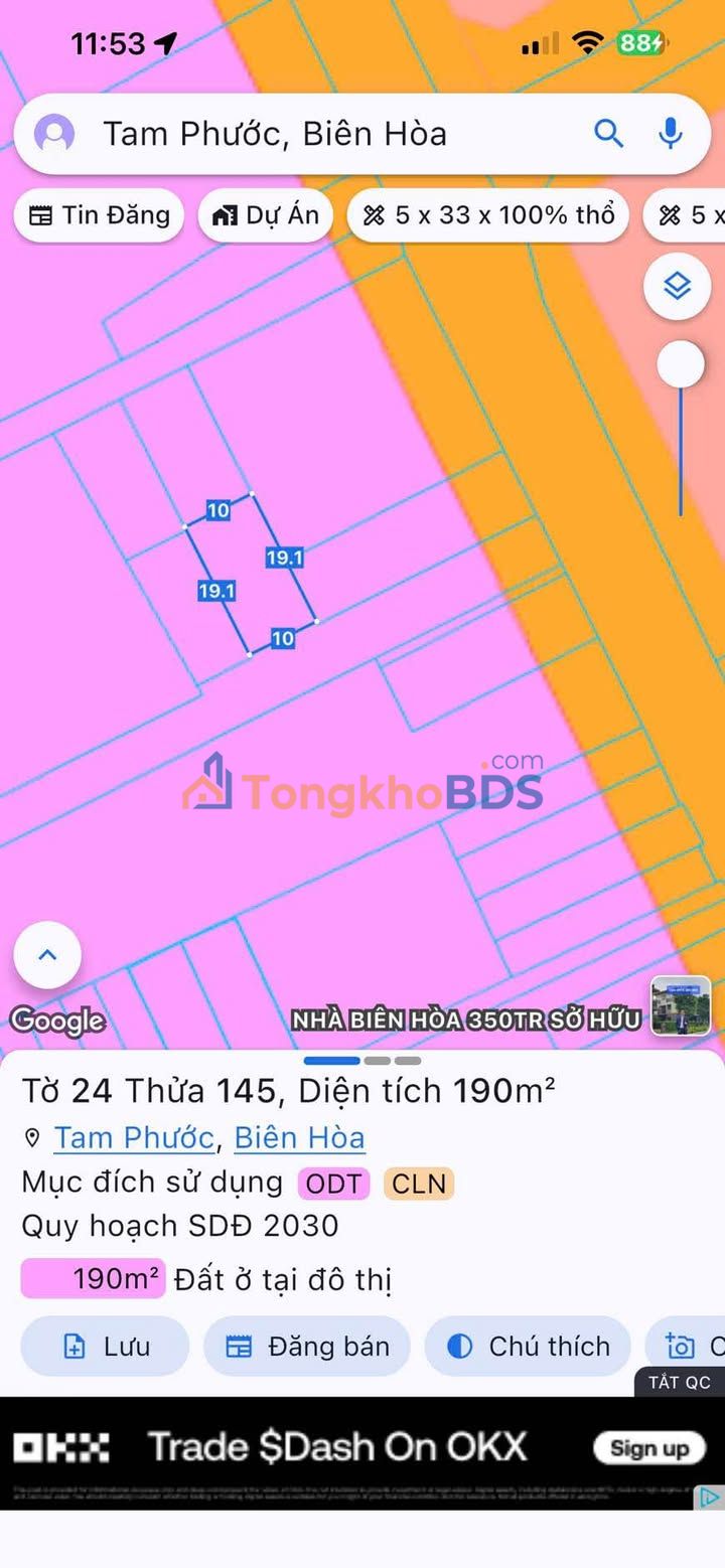Đất thổ cư Tam Phước Biên Hòa 80m² - Tiềm năng tăng giá