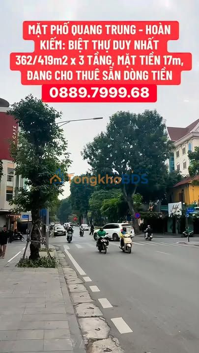 Biệt thự mặt phố Quang Trung 419m² - Mặt tiền kinh doanh