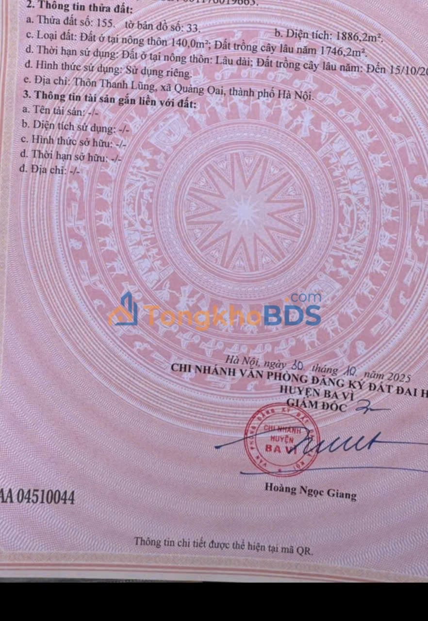 Đất vườn Ba Vì 2100m² giá 4.1 tỷ - Nghỉ dưỡng lý tưởng!