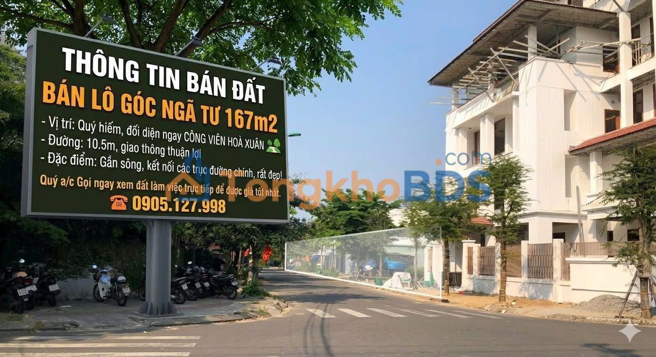 Đất nền góc Nam Hòa Xuân Đà Nẵng 167m² đường to ô tô