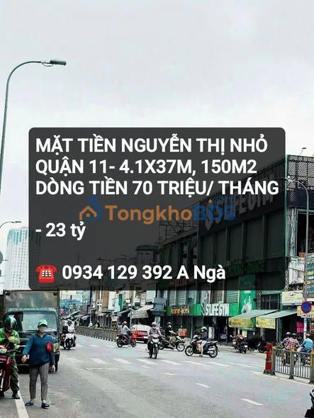 Nhà mặt tiền Nguyễn Thị Nhỏ Q11 150m² - Mặt tiền kinh doanh
