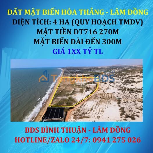 Đất biển Hòa Thắng Bắc Bình 4ha - Tiềm năng tăng giá