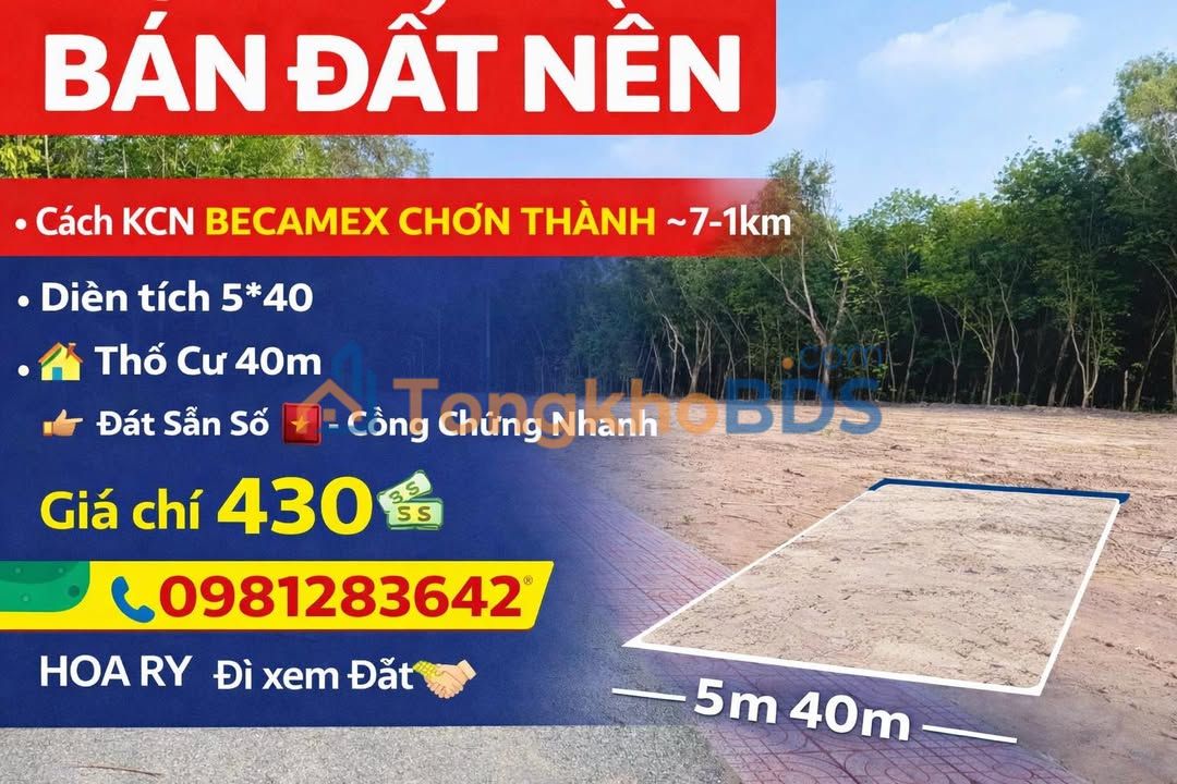 Đất nền Minh Thành Chơn Thành 400m² - Giá chỉ 430 triệu