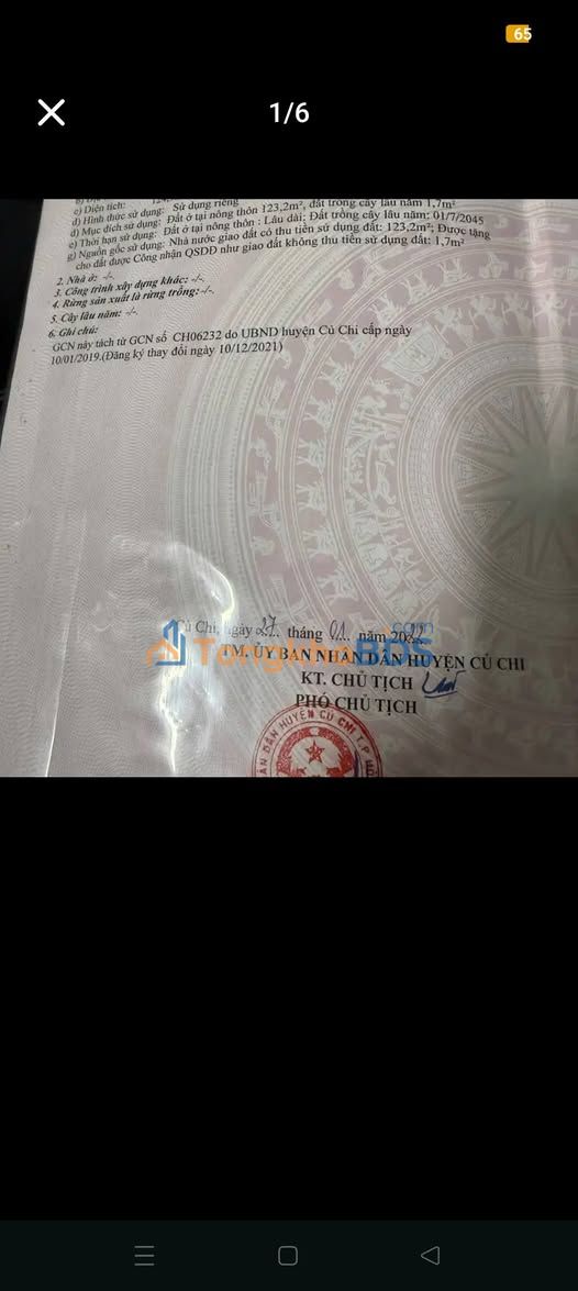 Đất nền Phước Vĩnh An 125m² 1.65 tỷ - Đất thổ cư 100%