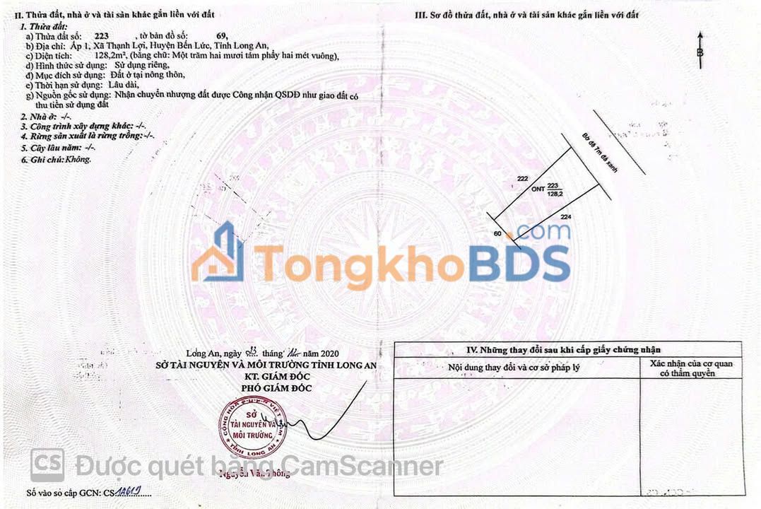 Đất nền Thạnh Lợi Bến Lức 128m² - Giá đầu tư tốt