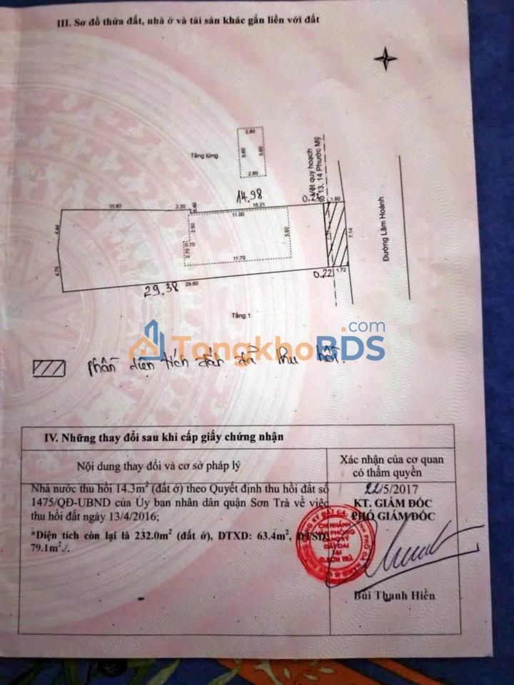 Đất nền Lâm Hoành Sơn Trà 232m² - Tiềm năng tăng giá!