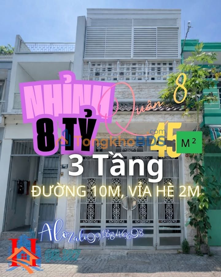 Nhà riêng Quận 8 đường Hưng Phú 45m² - Ô tô vào tận nhà!