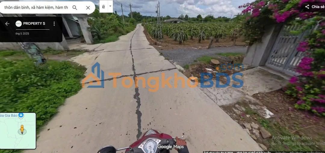 Đất nền Hàm Kiệm 350m² mặt tiền đường nhựa, xây dựng tự do