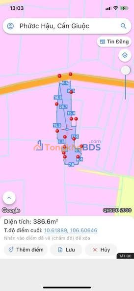 Đất nền Phước Hậu Cần Giuộc 406m² - Đất thổ cư 100%