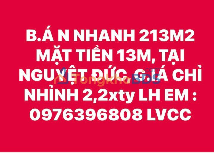 Nhà phố Nguyệt Đức 213m² giá 2.2 tỷ - Mặt tiền kinh doanh cực rộng
