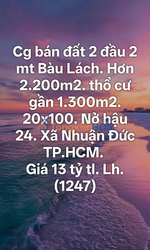 Đất nền Nhuận Đức Củ Chi 2200m² giá 13 tỷ - Tiềm năng tăng giá!