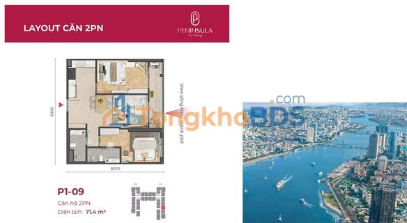 Căn hộ Peninsula Đà Nẵng 71m² view đẹp - Dễ cho thuê
