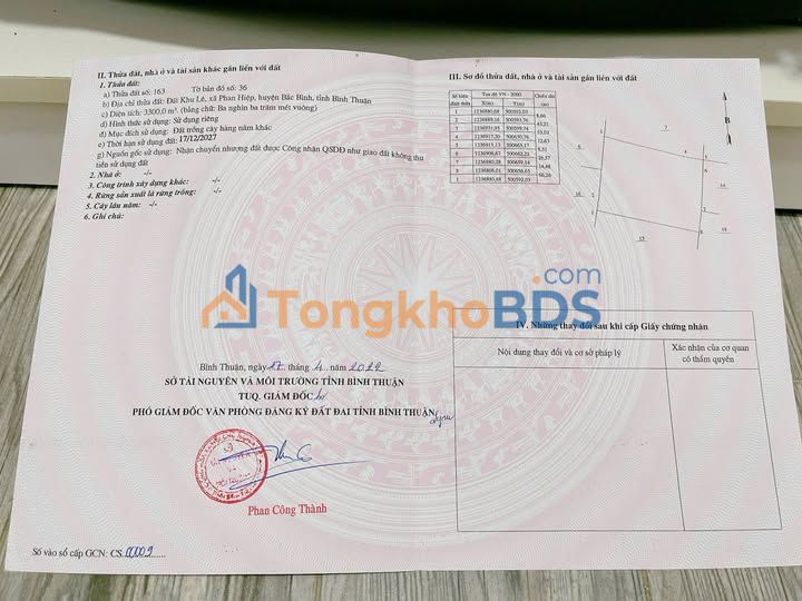 Đất nền Khu Lê Phan Hiệp 3300m² giá 700 triệu - Tiềm năng tăng giá