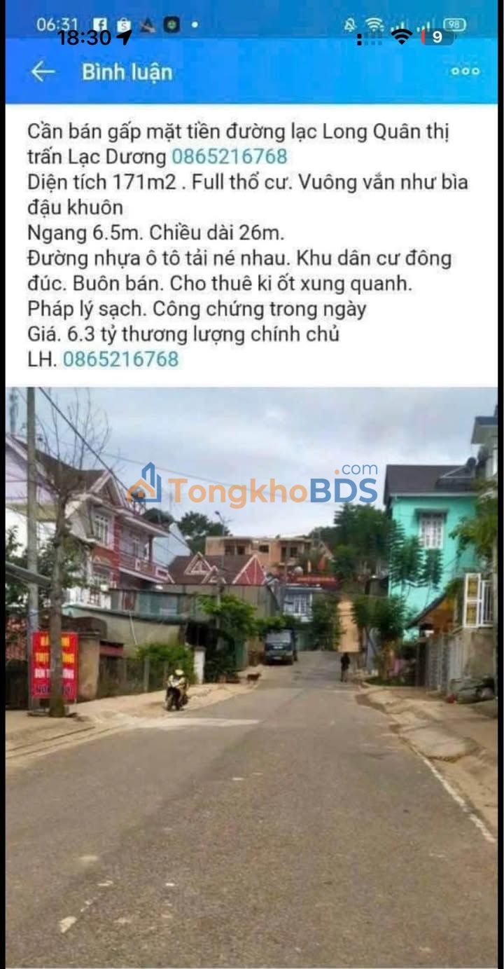 Đất nền Lạc Dương 171m² 5 tỷ - Giá tốt hiếm có, kinh doanh sầm uất!