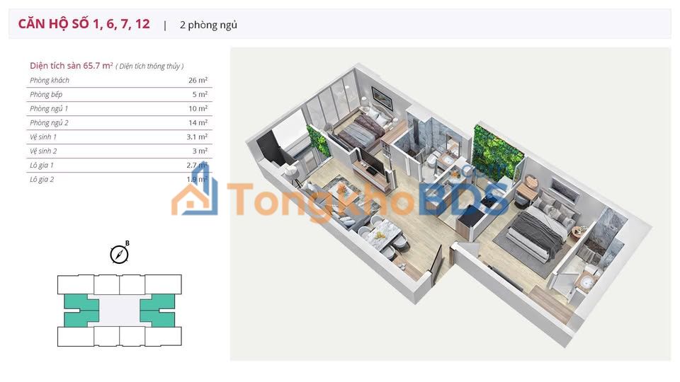 Căn hộ Gold Season Thanh Xuân 65m² 7.1 tỷ full nội thất cao cấp
