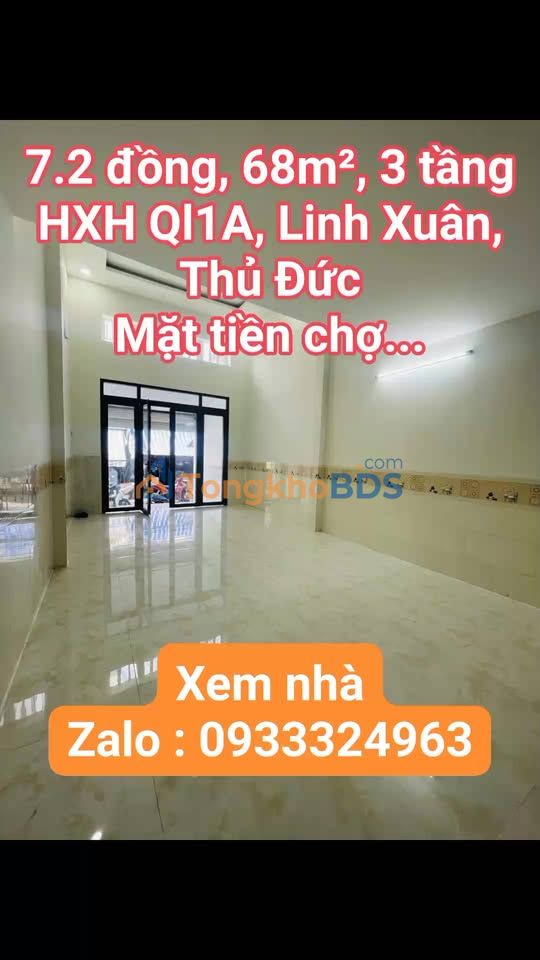 Nhà riêng Linh Xuân, Thủ Đức 68m² 7.2 tỷ - Ô tô vào tận nhà!