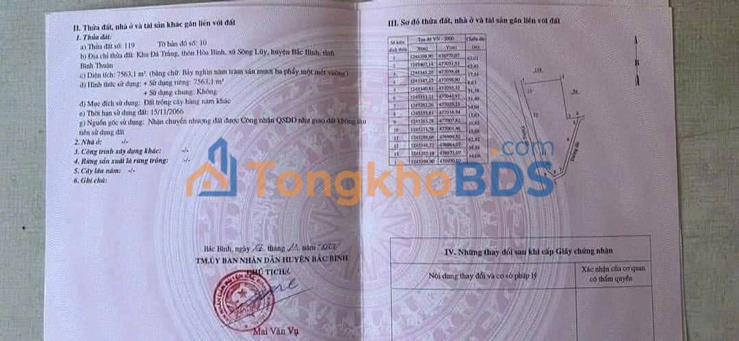 Đất nền Sông Lũy, Bắc Bình 900m² giá 600 triệu - Sổ đỏ chính chủ