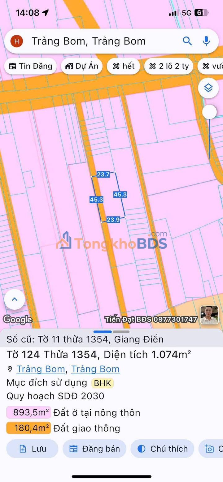 Đất nền Giang Điền 4000m² - Tiềm năng đầu tư lớn!