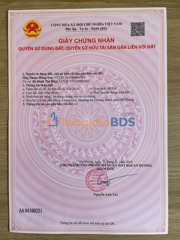 Đất nền An Dương 48m² giá 900 triệu - Vị trí đẹp tiềm năng
