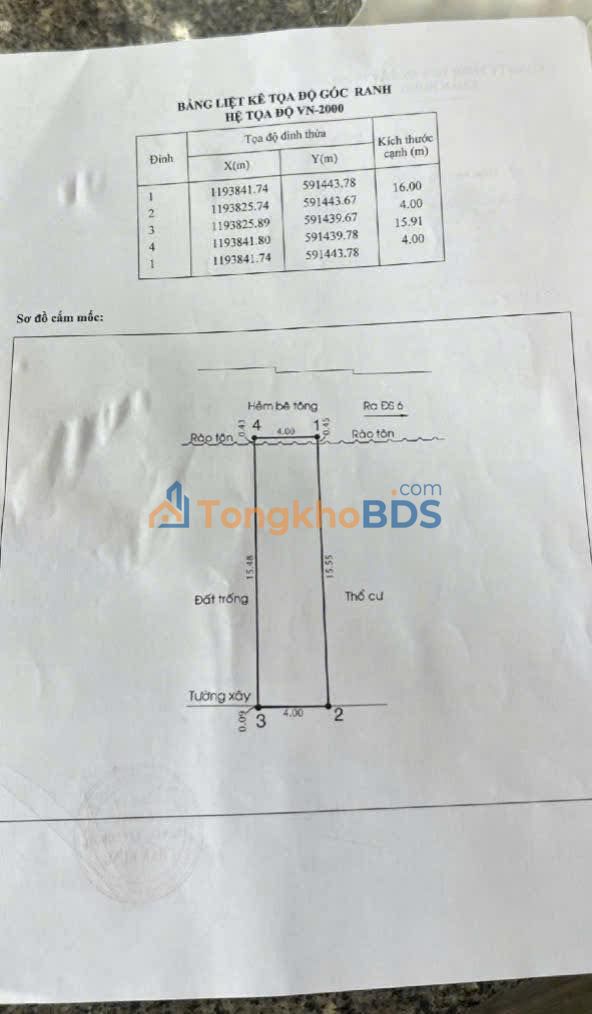 Đất thổ cư đường số 6 Bình Tân 64m² - Đất thổ cư 100%