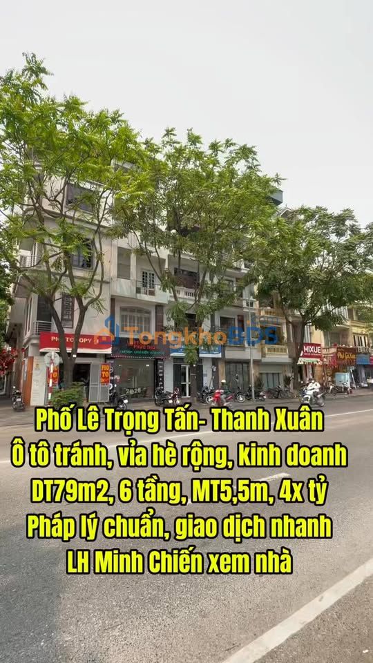 Nhà mặt phố Lê Trọng Tấn 79m² 4 tỷ mặt tiền kinh doanh